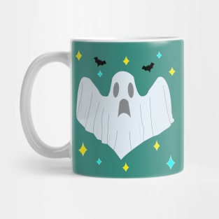 ghost and bats in halloween party costume Mug